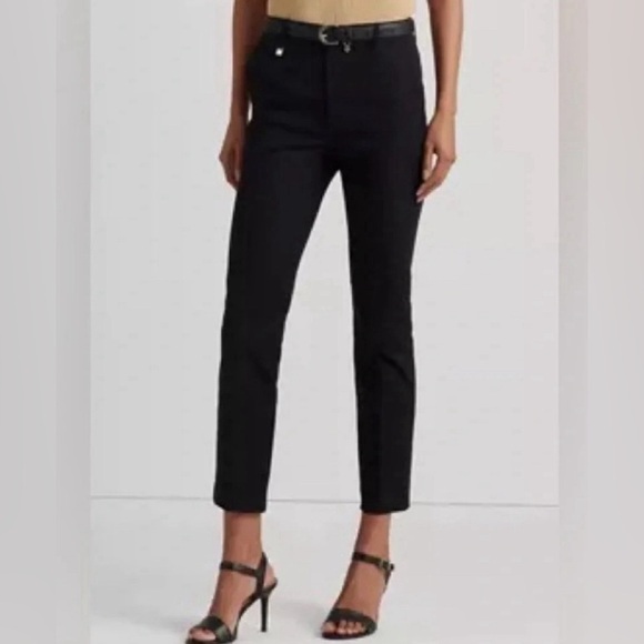 Lauren Ralph Lauren black Stretch Cotton Blend slack pant SZ 10 - Picture 1 of 10
